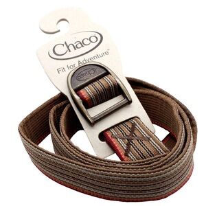 Chaco Unisex 38” Adjustable Nylon Striped  Webbing Belt Outdoor Camping Casual
